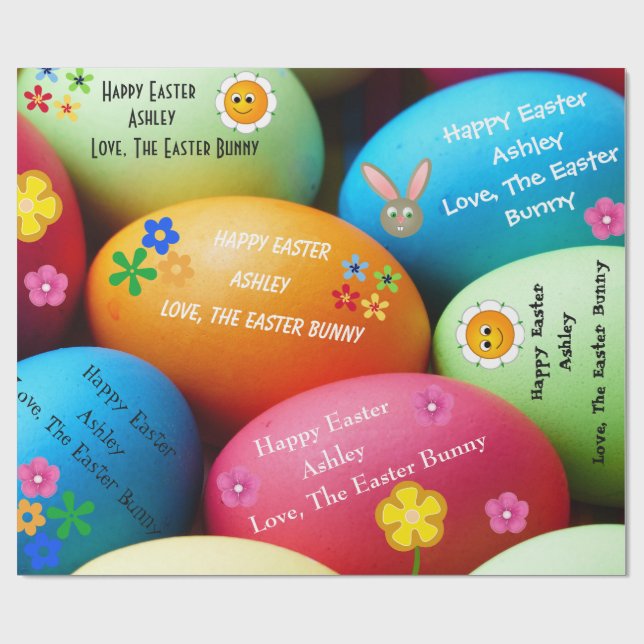Papel De Regalo Bunny personalizado de Pascua (Superficie plana)