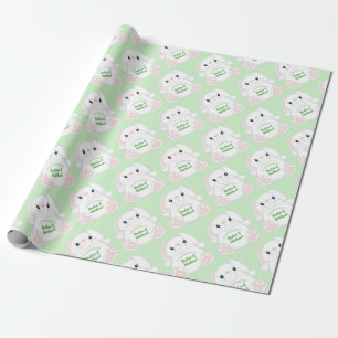 Papel De Regalo Bunny Rabbit Baby Shower Green