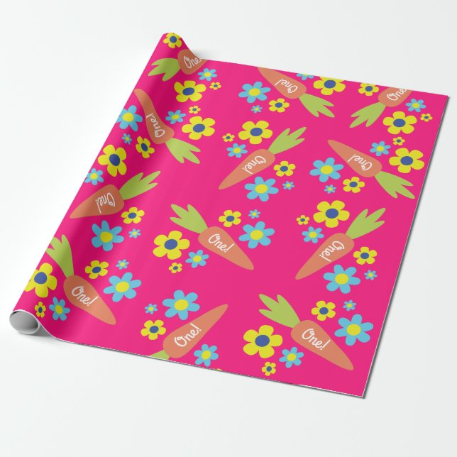 Papel De Regalo Bunny Rabbit Easter Spring Birday Party (Desenrollado)
