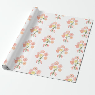 Papel De Regalo Buque floral de color azul