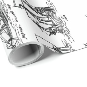 PAPEL DE REGALO BUQUES DE VELA ANTIGUOS