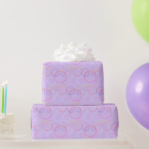 Papel De Regalo Burbujas de Arcoíris en Púrpura