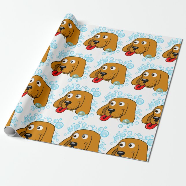 Papel De Regalo Burbujas de cachorros (Desenrollado)