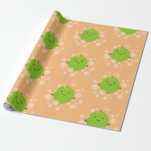 Papel De Regalo Burbujas de cal verde suave ilustracion personaliz