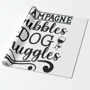Papel De Regalo Burbujas de champán y garrapatas de perro