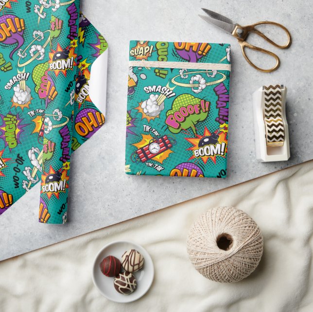 Papel De Regalo Burbujas de Cómic (Artesanía)