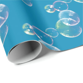 Papel De Regalo Burbujas De Jabón En Azul