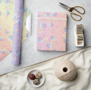 Papel De Regalo Burbujas De Jabón En El Arcoiris Pastel