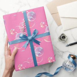 Papel De Regalo Burbujas de jabón en rosa