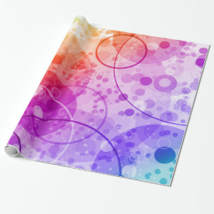 PAPEL DE REGALO BURBUJAS DE LA LLUVIA EN ARCO IRIS