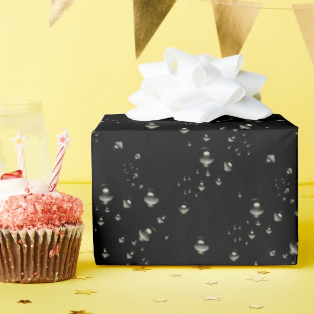 Papel De Regalo Burbujas de oro en negro (Fiesta de cumpleaños )