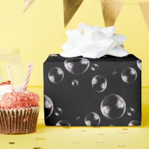 Papel De Regalo burbujas en fondo negro