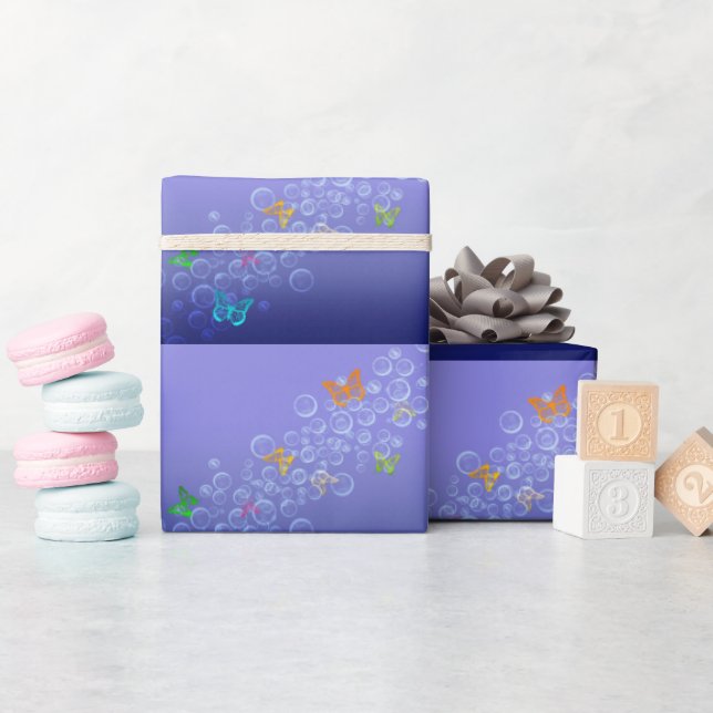 Papel De Regalo Burbujas en las mariposas (Baby Shower)