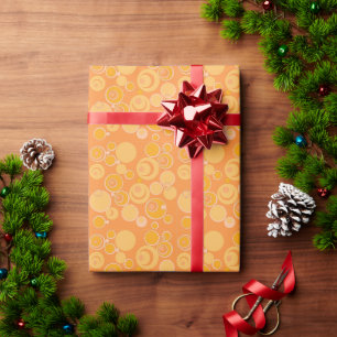 Papel De Regalo Burbujas en todas partes Naranja