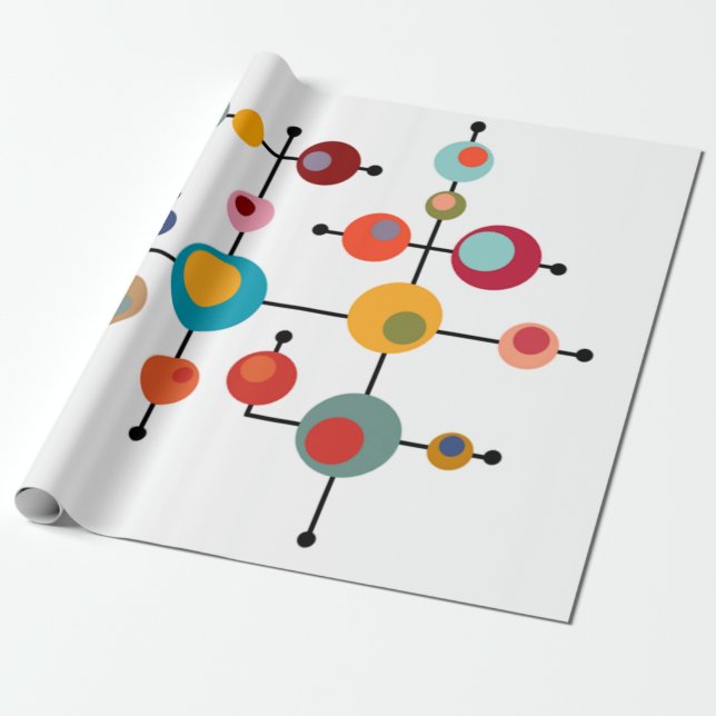 Papel de regalo burbujas estilo moderno de mediado (Desenrollado)