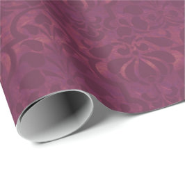 Papel De Regalo Burgandy Vintage Victorian Damask Pattern