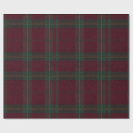 Papel De Regalo Burgundy and Green Plaid Tartan Gift Wrap