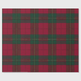 Papel De Regalo Burgundy and Green Plaid Tartan Wrapping Paper
