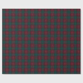 Papel De Regalo Burgundy and Hunter Green Tartan Wrapping Paper