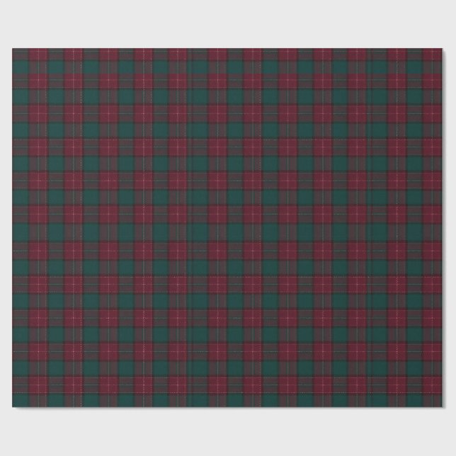 Papel De Regalo Burgundy and Hunter Green Tartan Wrapping Paper (Superficie plana)