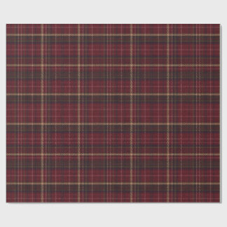 Papel De Regalo Burgundy and Tan Plaid Tartan Wrapping Paper