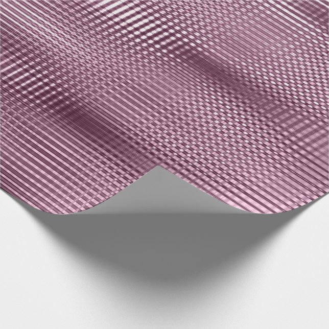 Papel De Regalo Burgundy Beetrot Metallic Grill Stripe Minimal Lux (Esquina)