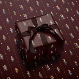 Papel De Regalo Burgundy classic nutcracker wrapping paper