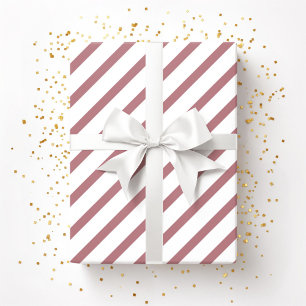 Papel De Regalo Burgundy Color rosa Polvo Rosa Tiras Blancas