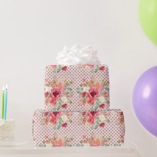 Papel De Regalo Burgundy Floral Acuarela Vino Tinto boda