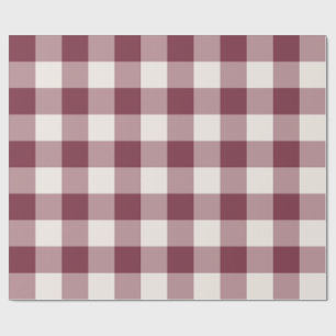 Papel De Regalo Burgundy Gran Cuadro de Gingham a Cuadros