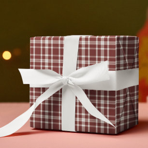 Papel De Regalo Burgundy Marsala Plaid