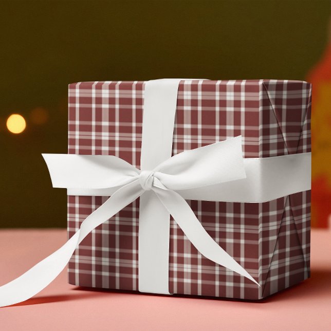 Papel De Regalo Burgundy Marsala Plaid (Subido por el creador)