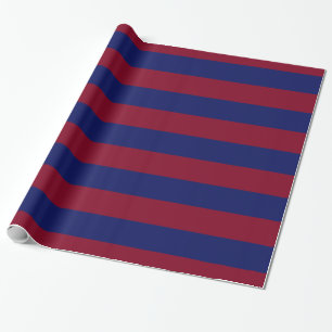 Papel De Regalo Burgundy, Navy Blue XL Stripes Pattern V