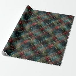 Papel De Regalo Burgundy Red Blue Green Gold Plaid Christmas