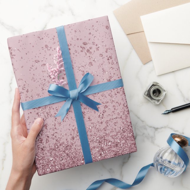 Papel De Regalo Burgundy Rosa Brillo Falso (Regalar)