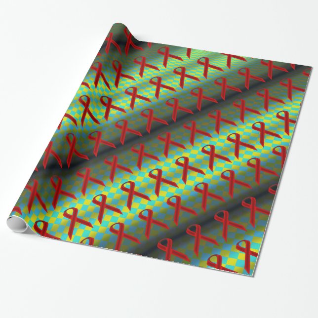 Papel De Regalo Burgundy Steven Ribbon Pattern de Kenneth Yoncich (Desenrollado)