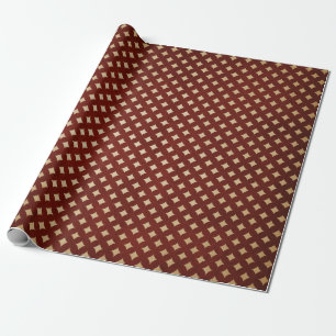 Papel De Regalo Burgundy y Kraft Retro Navidad
