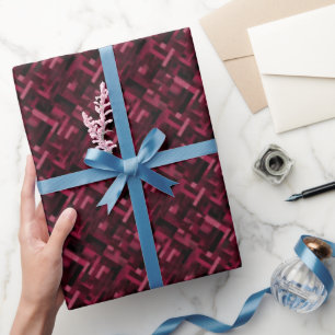 Papel De Regalo Burgundy y negro abstracto