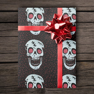 Papel De Regalo Burlándose del Ojo Purpurina Rojo