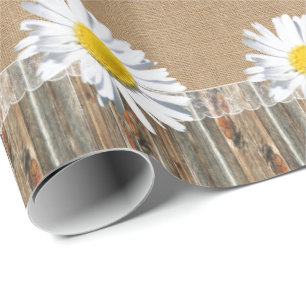 Papel De Regalo Burlap Barnwood Lace Y Daisey