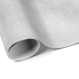 Papel De Regalo Burlap Canva de lino mínimo gris plateado