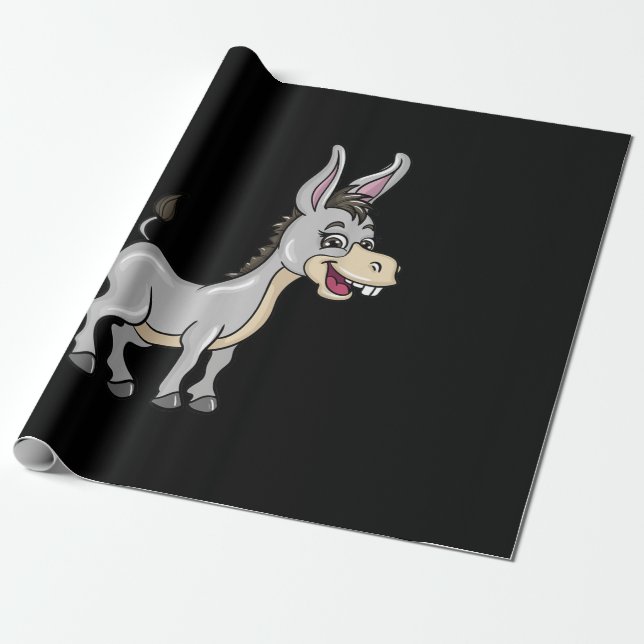 Papel De Regalo Burro de bebé | Regalos de peluche para animales (Desenrollado)
