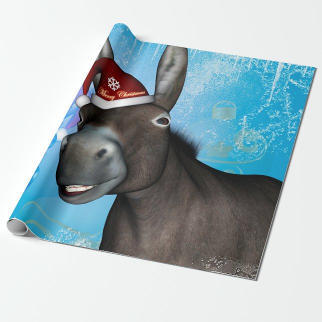Papel De Regalo Burro divertido del navidad (Desenrollado)