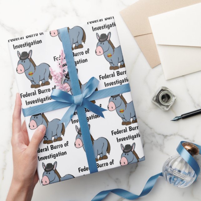Papel De Regalo Burro Federal de Investigación del FBI, Personaliz (Regalar)