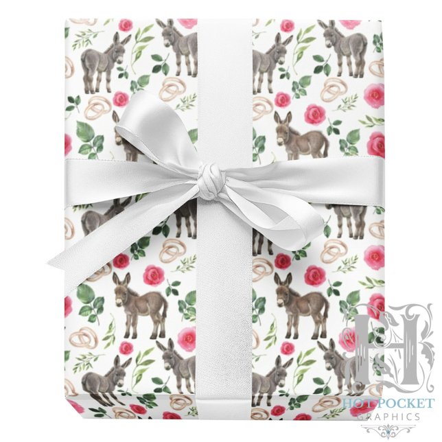 Papel de Regalo Burro Rústico Floral Rosa (Subido por el creador)