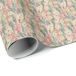Papel De Regalo Bush Gum Floral Blooms - Rosa Vintage Rubor