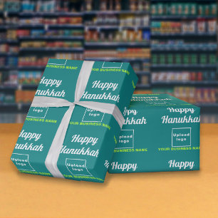 Papel De Regalo Business Hanukkah Libro Verde Verde azulado de env