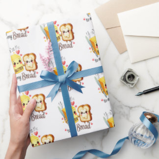 Papel De Regalo Butter To My Bread Love Gift Wrapping Paper