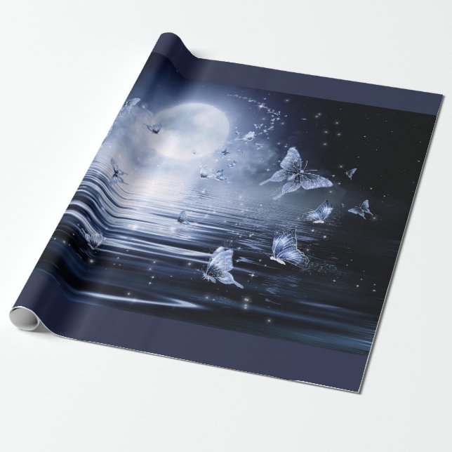 Papel De Regalo Butterflies Moon Flight (Desenrollado)