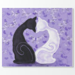 Papel De Regalo Butterfly Hearts Wrapping Paper Couple Cat Love<br><div class="desc">Beautiful Love Heart Couple Cat Wrapping - MIGNED Painting Design</div>